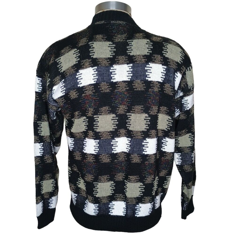 Vintage Area by Tag Cardigan Sweater Mens XL Multicolor 80s Geometric Grandpa